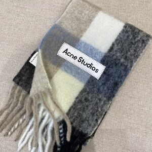 Acne Studios Gray and Cream Wool Scarf